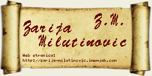 Zarija Milutinović vizit kartica